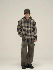 Devil Hooded Plaid Jacket
