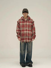 Devil Hooded Plaid Jacket