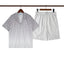 Casablanca Grey Gradient Geometric Pattern Vacation Shirt & Shorts Two Piece Set