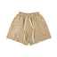 SAINT VANITY Vintage Graphic Side-Snap Casual Shorts - Khaki / Vintage Wash