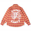 Saint Vanity Tiger Graphic Plaid Flannel Shirt - Red/Yellow