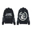 HELLSTAR X‑Shape Logo Circle Flame‑Face Oversized Black Hoodie Streetwear Sweatshirt