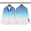 Casablanca Blue Gradient Monogram Long Sleeve Overshirt Jacket Unisex