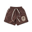 SAINT VANITY Graphic Side-Snap Nylon Shorts - Brown