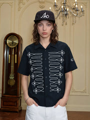 Royal Rope Tie Short Sleeve Shirt