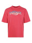 Casablanca Vintage Washed Red Chrome Text Logo Short Sleeve T-Shirt