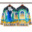 Casablanca Palm Arch Temple Scene Long Sleeve Overshirt Jacket Unisex
