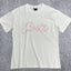 Pink Accent Star-Logo Graphic Tee - White & Pink Streetwear T-Shirt