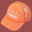 Corteiz Vintage Orange Trucker Hat with White Stars and Cruise Ship Graphic
