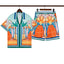Casablanca Tropical Sunset Palm Scenery Allover Print Shirt & Shorts Two Piece Set