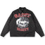 Saint Vanity Bull Graphic Zip Work Jacket - Black