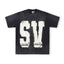 SAINT VANITY SV Logo Short-Sleeve Graphic T-Shirt - Black / Vintage Wash