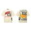 HELLSTAR Records Comic Speech Bubble Double‑Sided Vintage Washed Short Sleeve Tee Cream Streetwear T‑Shirt