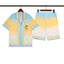 Casablanca Yellow Blue Sunset Gradient Print Shirt & Shorts Two Piece Set