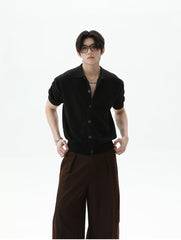 Front buttons Short Sleeve Knit Cardigan
