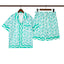 Casablanca Green Wave Pattern Allover Print Shirt & Shorts Two Piece Set
