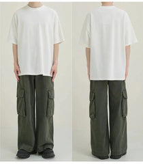 Oversized Basic White Crew Neck T-Shirt