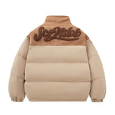 Puffer Jacket with Corduroy Accent