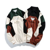 Contrasting Color Polo Sweatshirt