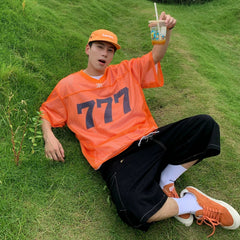 Mesh Sports Jersey V-Neck Pullover