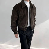 Pleated Corduroy Bomber Jacket