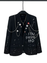 Graffiti Chain Detail Loose Jacket