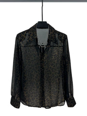 Leopard Print Mesh Quick-Drying Shirt