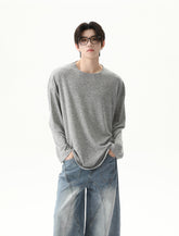 Loose Fit Long Sleeve Round Neck Pullover