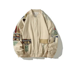 Vintage Patchwork Bomber Jacket