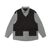 Two Piece Striped Patchwork Shirt
