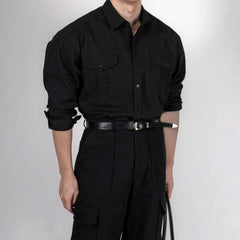 Long Sleeve Utility Pockets Shirt