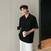 Oversized Polo Shirt with Casual Collar