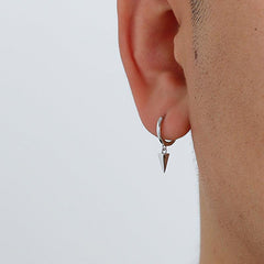 Tapered Drop Hoop Earrings