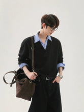 Contrast Color Lapel Polo Shirt