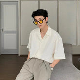 Cuban Collar Short Sleeve Shirt