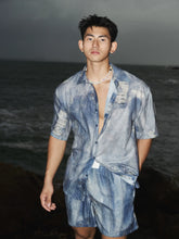 Retro Denim Print Beach