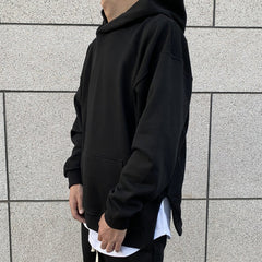 Oversize Side Slit Hooded Sweater