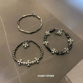 Splicing Cross Flower Beaded Bracelet