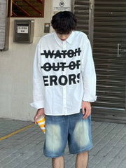 Letter Print Long Sleeve Casual Shirt