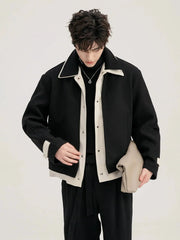Contrast Color Wool Two-piece Jacket