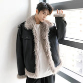 Unisex Velvet Faux Fur Leather Jacket