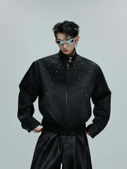 Python Texture Leather Jacket