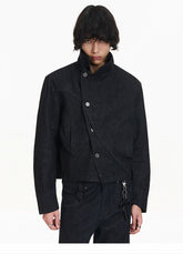 Stand Collar Denim Jacket