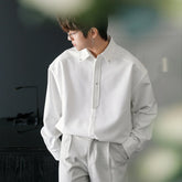 Solid Color Button-Down Shirt