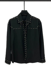 Rivet Detail Casual Long Sleeve Shirt