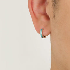 Green Hoop Earrings