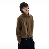 Suede Toggle Button Jacket