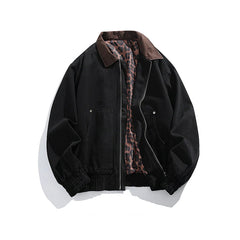 Contrast Lapel Loose Jacket