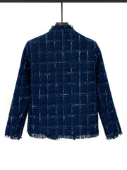 Plaid Tweed Raw Edge Jacket