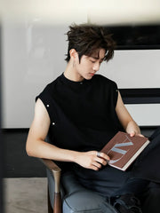 Detachable Striped Short Sleeve T-shirt